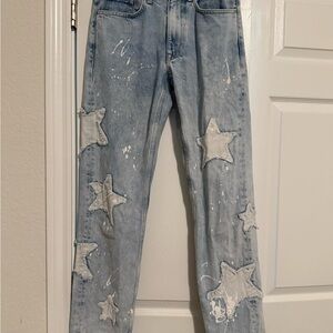 Bershka Light Denim Star Jeans